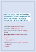 RNC-OB Exam&colon; Fetal Assessment &NewLine;EXAM QUESTIONS ANS ANSWERS &NewLine;WITH RATIONALE &vert; ALREADY &NewLine;GRADED A &vert; NEW UPDATE 2026