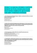 TEXES 7-12 SOCIAL STUDIES CONTENT NEWEST ACTUAL E