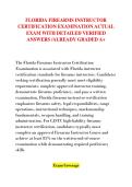 FLORIDA FIREARMS INSTRUCTOR &NewLine;CERTIFICATION EXAMINATION ACTUAL &NewLine;EXAM WITH DETAILED VERIFIED &NewLine;ANSWERS &sol;ALREADY GRADED A&plus;