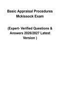 Basic Appraisal Procedures McKissock &vert; 2026&sol;2027 Study Guide &vert; Real Estate Appraisal Exam Prep &vert; Procedures&comma; Methods & Practice Questions &vert; Graded A&plus;