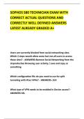 SOPHOS S80 TECHNICIAN EXAM WITH &NewLine;CORRECT ACTUAL QUESTIONS AND &NewLine;CORRECTLY WELL DEFINED ANSWERS &NewLine;LATEST ALREADY GRADED A&plus; 