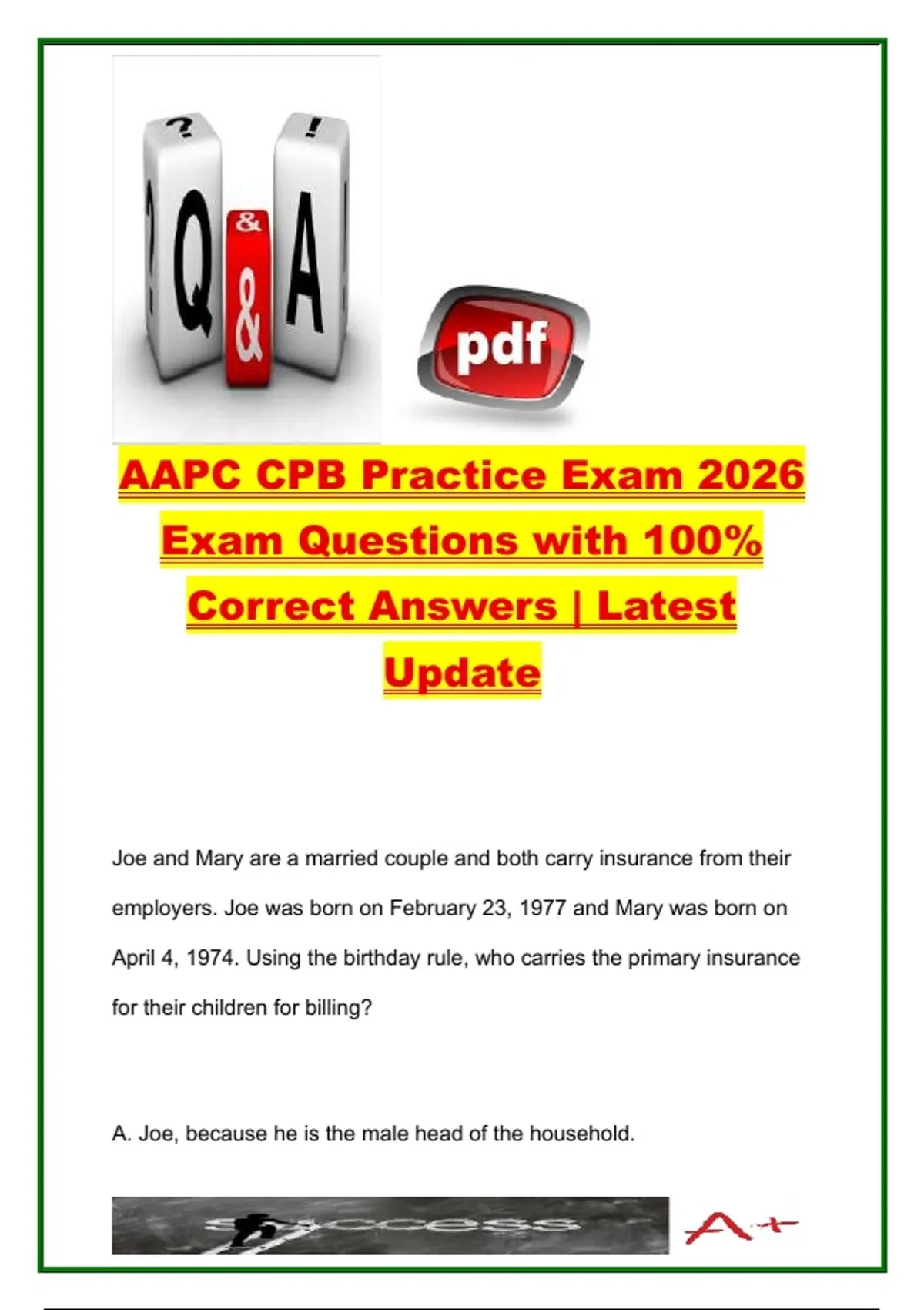 AAPC CPB Practice Exam 2026 (500+ Questions & Answers) | HIPAA ...