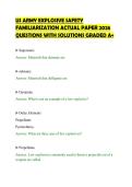 US ARMY EXPLOSIVE SAFETY&NewLine;FAMILIARIZATION ACTUAL PAPER 2026&NewLine;QUESTIONS WITH SOLUTIONS GRADED A&plus;
