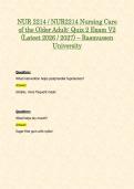NUR 2214 &sol; NUR2214 Nursing Care of the Older Adult&colon; Quiz 2 Exam BUNDLE Package &lpar;2026 &sol; 2027&rpar; - Rasmussen University
