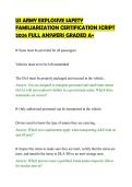 US ARMY EXPLOSIVE SAFETY&NewLine;FAMILIARIZATION CERTIFICATION SCRIPT&NewLine;2026 FULL ANSWERS GRADED A&plus;