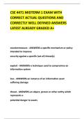CSE 4471 MIDTERM 1 EXAM WITH &NewLine;CORRECT ACTUAL QUESTIONS AND &NewLine;CORRECTLY WELL DEFINED ANSWERS &NewLine;LATEST ALREADY GRADED A&plus;