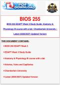 BIOS 255 EDAPT Week 3 Study Guide&colon; Anatomy & Physiology III course with a lab &vert; Chamberlain University &vert; Latest &lpar;2026&sol;2027&rpar; Updated Version