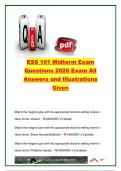 ESS 101 Midterm Exam Questions & Answers 2026 &lpar;400&plus; Questions with Illustrations&rpar; &vert; Plate Tectonics&comma; Minerals&comma; Igneous Rocks&comma; Volcanoes&comma; Earth Structure & Geologic Processes &vert; ESS 101 Earth System Science