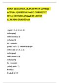ENGR 102 EXAM 2 EXAM WITH CORRECT &NewLine;ACTUAL QUESTIONS AND CORRECTLY &NewLine;WELL DEFINED ANSWERS LATEST &NewLine;ALREADY GRADED A&plus; 