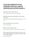 US SOCCER GRASSROOTS ACTUAL&NewLine;ASSESSMENT PAPER 2026 COMPLETE&NewLine;QUESTIONS AND SOLUTIONS GRADED A&plus;&NewLine;