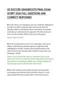 US SOCCER GRASSROOTS FINAL EXAM&NewLine;SCRIPT 2026 FULL QUESTIONS AND&NewLine;CORRECT RESPONSES&NewLine;