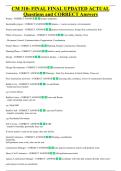 CM 310&colon; FINAL FINAL UPDATED ACTUAL &NewLine;Questions and CORRECT Answers