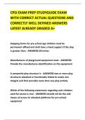 CPSI EXAM PREP STUDYGUIDE EXAM &NewLine;WITH CORRECT ACTUAL QUESTIONS AND &NewLine;CORRECTLY WELL DEFINED ANSWERS &NewLine;LATEST ALREADY GRADED A&plus; 