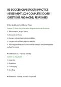 US SOCCER GRASSROOTS PRACTICE&NewLine;ASSESSMENT 2026 COMPLETE SOLVED&NewLine;QUESTIONS AND MODEL RESPONSES&NewLine;