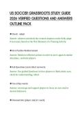 US SOCCER GRASSROOTS STUDY GUIDE&NewLine;2026 VERIFIED QUESTIONS AND ANSWERS&NewLine;OUTLINE PACK&NewLine;