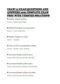 USAW L2 EXAM QUESTIONS AND&NewLine;ANSWERS 2026 COMPLETE EXAM&NewLine;PREP WITH VERIFIED SOLUTIONS&NewLine;