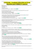 CNUR 304 &ndash; Textbook UPDATED ACTUAL  &NewLine;Questions and CORRECT Answers 