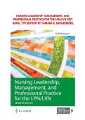 Nursing Leadership&comma; Management&comma; and Professional Practice for the LPN&sol;LVN 7th Edition Test Bank