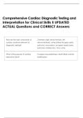Comprehensive Cardiac Diagnostic Testing and &NewLine;Interpretation for Clinical Skills II UPDATED &NewLine;ACTUAL Questions and CORRECT Answers 