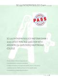 SCI 225 PATHOPHYSIOLOGY MIDTERM EXAM 1 &NewLine;2025 LATEST PRACTICE QUESTION WITH &NewLine;ANSWERS &lpar;50 QUESTIONS&rpar; NIGHTINGALE &NewLine;COLLEGE 