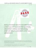 NUR 631 ADVANCED HEALTH ASSESSMENT EXAM  &NewLine;LATEST 2025 WITH 100 EXAM PREP QUESTIONS &NewLine;AND CORRECT VERIFIED ANSWERS&sol; NUR631 &NewLine;EXAM  ADV HEALTH ASSESSMENT LATEST 2025 &NewLine;&lpar;BRAND NEW&excl;&rpar; 