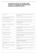 Comprehensive Contract Law&colon; Formation&comma; Offer&comma; &NewLine;Acceptance&comma; and Remedies UPDATED ACTUAL &NewLine;Questions and CORRECT Answers