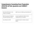 Comprehensive Counseling Exam Preparation &NewLine;UPDATED ACTUAL Questions and CORRECT  &NewLine;Answers 