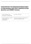 Comprehensive Fire Department Memorandum &NewLine;of Understanding &lpar;2024-2027&rpar; UPDATED ACTUAL &NewLine;Questions and CORRECT Answers
