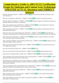 Comprehensive Guide to ABO-NCLE Certification &NewLine;Exams for Opticians and Contact Lens Technicians &NewLine;UPDATED ACTUAL Questions and CORRECT  &NewLine;Answers 