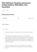 WGU C232 Exam &vert; Questions and Answers &vert;&NewLine;Verified Solutions &vert; 2026 Edition &vert; Pass&NewLine;Guaranteed