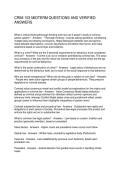 CRIM 103 MIDTERM QUESTIONS AND VERIFIED ANSWERS