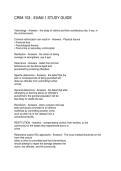 CRIM 103 - EXAM 1 STUDY GUIDE
