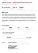 NURS 5366 Assignment 3&lowbar; Reliability and Validity in Research Instruments Questions and Answers &vert; 2026 Update