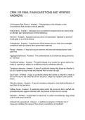 CRIM 103 FINAL EXAM QUESTIONS AND VERIFIED ANSWERS