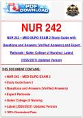 NUR 242 &ndash; MED-SURG EXAM 2 Study Guide with Questions and Answers &lpar;Verified Answers&rpar; and Expert Rationale &vert; Galen College of Nursing &vert; Latest &lpar;2026&sol;2027&rpar; Updated Version