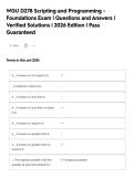 WGU D278 Scripting and Programming -&NewLine;Foundations Exam &vert; Questions and Answers &vert;&NewLine;Verified Solutions &vert; 2026 Edition &vert; Pass&NewLine;Guaranteed