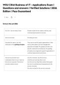 WGU C846 Business of IT - Applications Exam &vert;&NewLine;Questions and Answers &vert; Verified Solutions &vert; 2026&NewLine;Edition &vert; Pass Guaranteed
