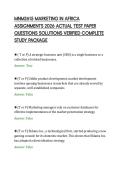 MNM2615 MARKETING IN AFRICA&NewLine;ASSIGNMENTS 2026 ACTUAL TEST PAPER&NewLine;QUESTIONS SOLUTIONS VERIFIED COMPLETE&NewLine;STUDY PACKAGE&NewLine;