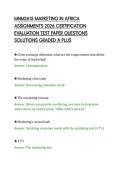 MNM2615 MARKETING IN AFRICA&NewLine;ASSIGNMENTS 2026 CERTIFICATION&NewLine;EVALUATION TEST PAPER QUESTIONS&NewLine;SOLUTIONS GRADED A PLUS