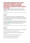 ARPAS EXAM 2026&sol;2027 STUDY GUIDE &vert; COMPLETE VETERINARY PRACTICE QUESTIONS & VERIFIED ANSWERS &vert; UPDATED TEST BANK WITH 100&percnt; CORRECT SOLUTIONS