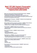 Week 1 PPT &lpar;5601 Summer&rpar;- Preconception Care And Nursing Management During Pregnancy Exam Latest Update