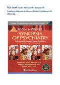 Test Bank for Kaplan and Sadock&rsquo;s Synopsis of Psychiatry 12th Edition Comprehensive Behavioral Sciences and Clinical Psychiatry Chapter Practice Questions and Review Guide for Medical and Nursing Students