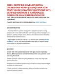 CDDN CERTIFIED DEVELOPMENTAL DISABILITIES NURSE &lpar;CDDN&rpar; EXAM 2026 STUDY GUIDE &vert; PRACTICE QUESTIONS WITH VERIFIED ANSWERS & RATIONALES &vert; COMPLETE EXAM PREPARATION PDF