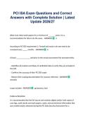 PCI ISA Exam Questions and Correct Answers with Complete Solution &vert; Latest Update 2026&sol;27