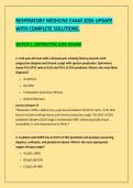 RESPIRATORY MEDICINE EXAM 2026 UPDATE &NewLine;WITH COMPLETE SOLUTIONS&period;