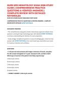 NURS 5315 HEMATOLOGY EXAM 2026 STUDY GUIDE &vert; COMPREHENSIVE PRACTICE QUESTIONS & VERIFIED ANSWERS &vert; COMPLETE REVIEW WITH DETAILED RATIONALES
