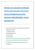 Ohio Burn Care Specialist Certification Exam&colon; Practice Questions with Verified Answers and Rationales &lpar;2025-2026 Edition&rpar;