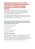 NURS 5315 HEMATOLOGY EXAM STUDY GUIDE 2026 &vert; COMPREHENSIVE PRACTICE QUESTIONS & ANSWERS &vert; VERIFIED RATIONALES & GRADUATE NURSING REVIEW