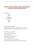 PCI ISA Training Study Guide with Complete Solution &vert; Latest Update 2026&sol;27