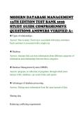 MODERN DATABASE MANAGEMENT&NewLine;13TH EDITION TEST BANK 2026&NewLine;STUDY GUIDE COMPREHENSIVE&NewLine;QUESTIONS ANSWERS VERIFIED A&plus;&NewLine;